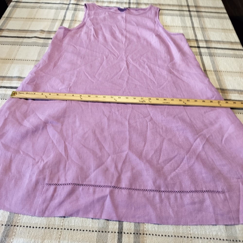 J Jill Love Linen Shift Size Lg Lavendar/Lilac Coastal Grandma Cottagecore - Picture 7 of 9